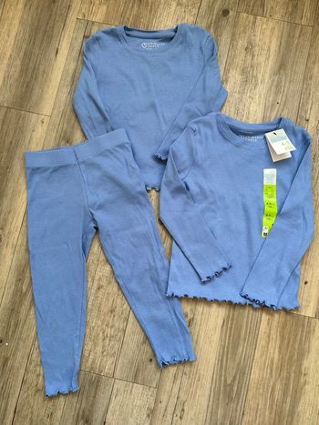 Ensemble top et legging côtelé bleu azur primark 