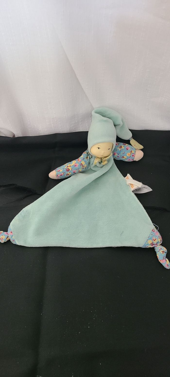 Doudou Moulin Roty Petit Chose Poupee Garcon bleu plat - photo numéro 4