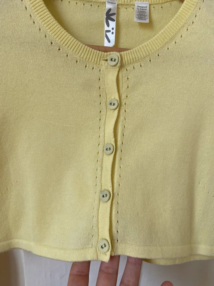 Boléro Okaïdi neuf jaune taille 12 ans - photo numéro 6