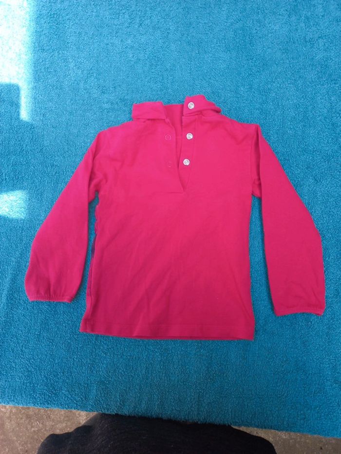T shirt fushia petit col roulé - photo numéro 4