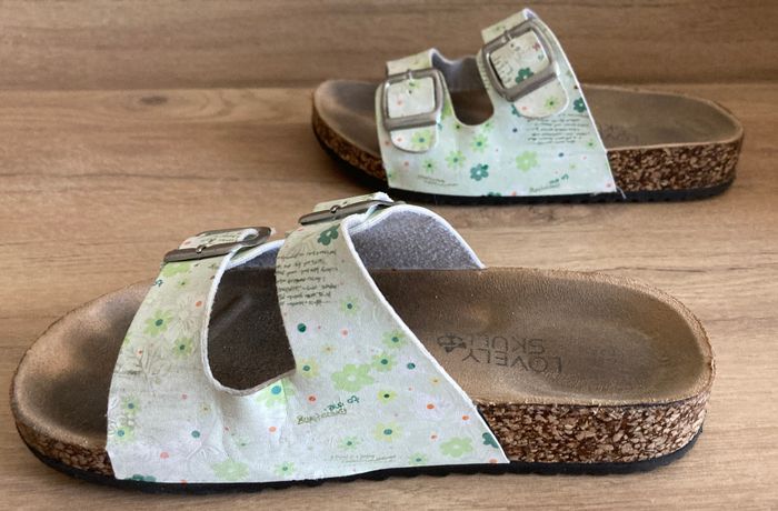 mules  2 brides motif fleuri - photo numéro 5
