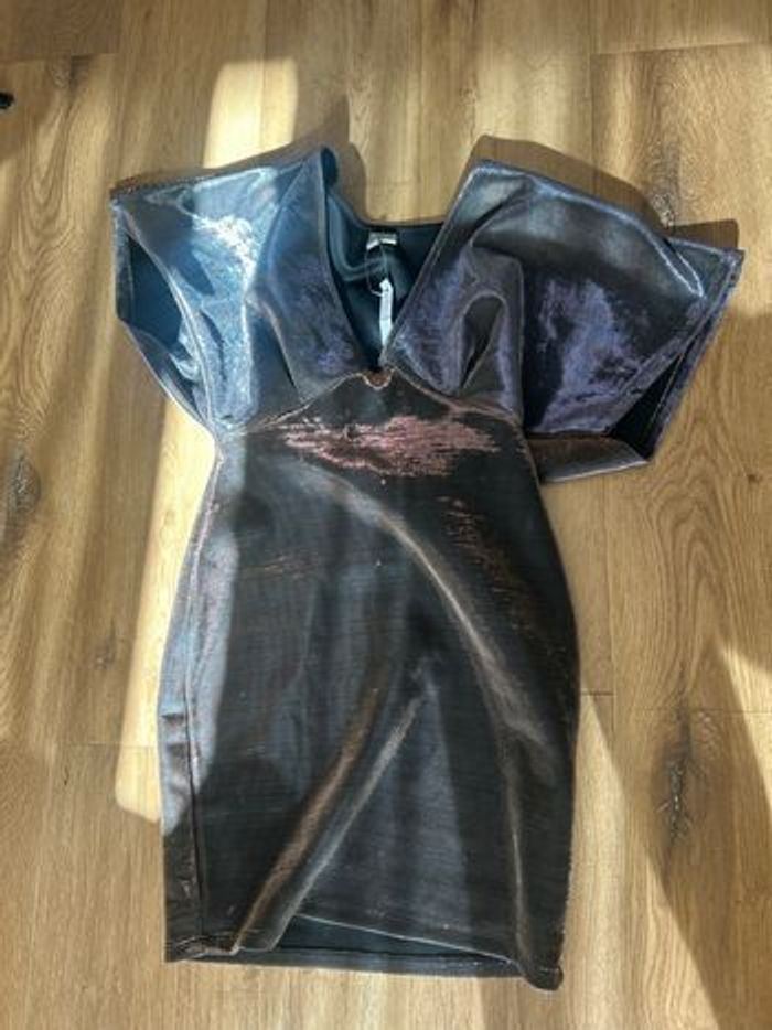 Robe soirée asos grise effet pailleté - photo numéro 9