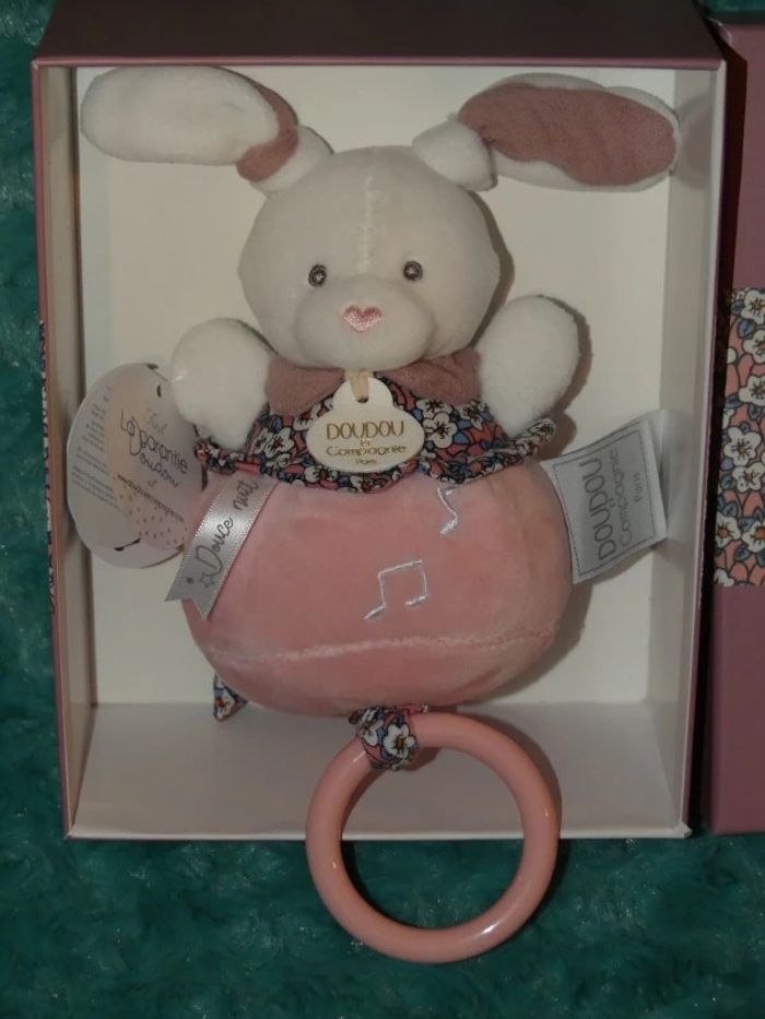 Doudou lapin boite à musique Doudou et compagnie 🐰Neuf - photo numéro 2