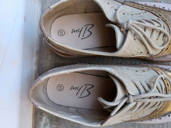 Derbies habillés beige et doré 37 - photo numéro 5
