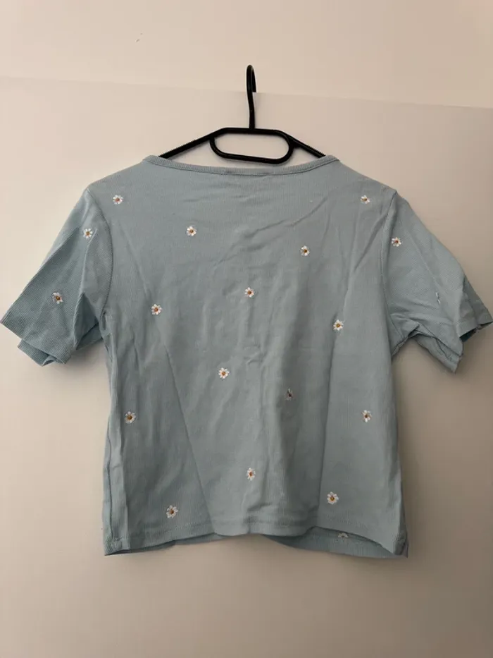 Haut à fleurs Primark bleu - photo numéro 4