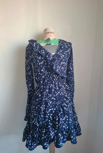 Robe bleue étoilée à volants - Brave Soul - neuve, taille XS