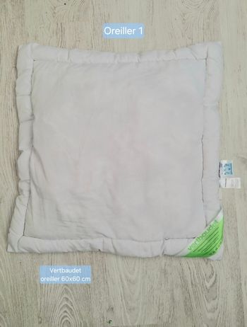 Oreiller plat bébé blanc 60x60cm - Vertbaudet