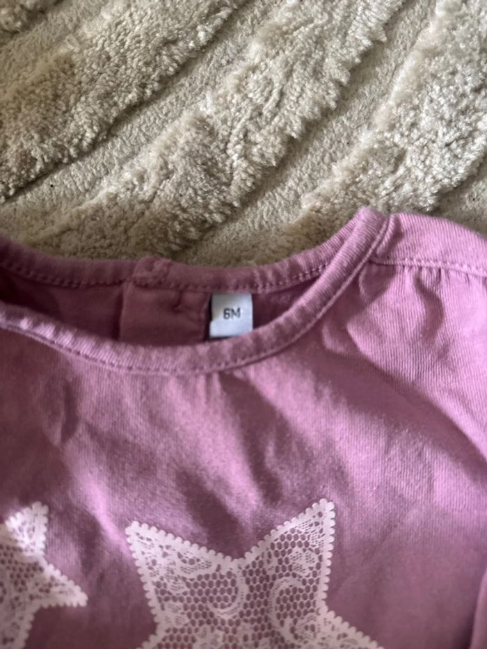 Top manches longues bébé – Mauve – 6 mois - photo numéro 4