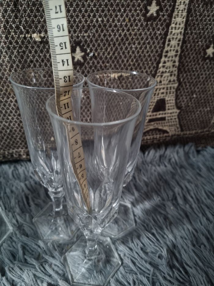 Ensemble de verres à pieds 6 pièces Cristal sculpté - photo numéro 9