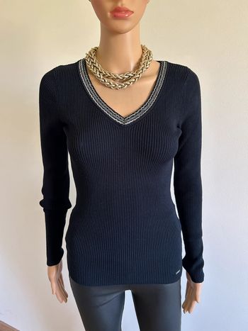 Pull bleu marine avec col en V Morgan taille S jamais porté