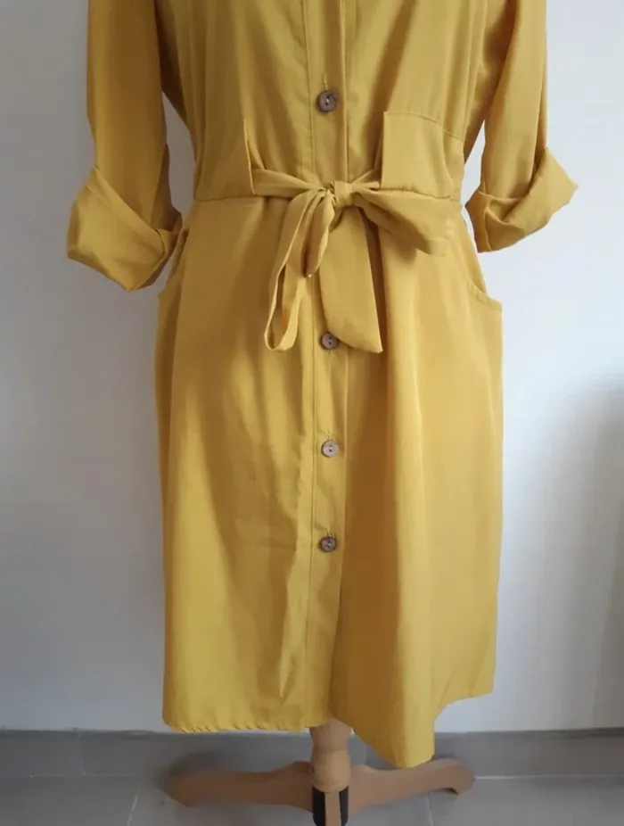 Robe chemise jaune - photo numéro 3