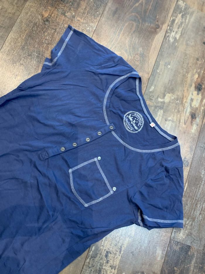 Tee shirt bleu coutures apparentes - photo numéro 2