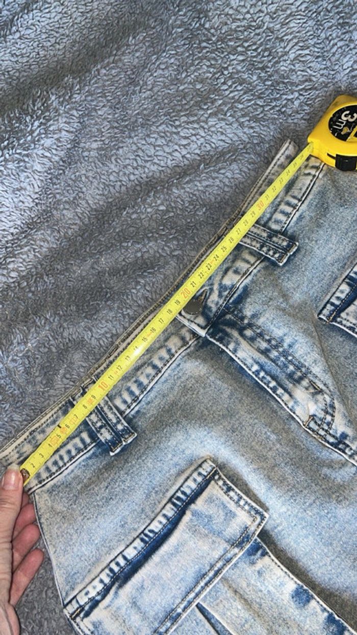 Mini-jupe Cargo en Jean Délavé Shein Bae - Neuve avec Étiquette - Taille S (Mesures) - photo numéro 5