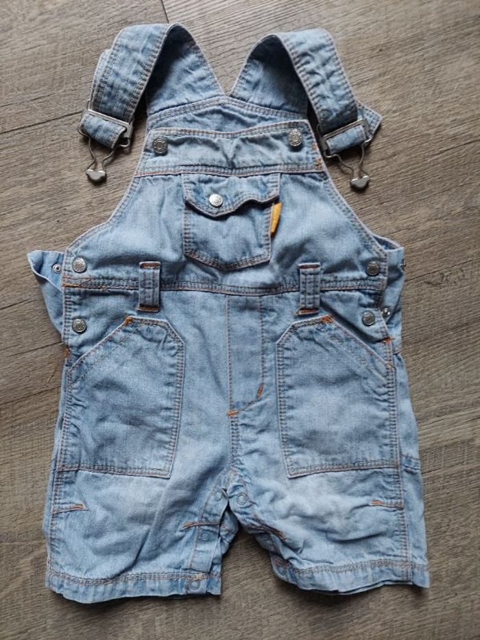 Salopette combi short 6mois jean obaibi