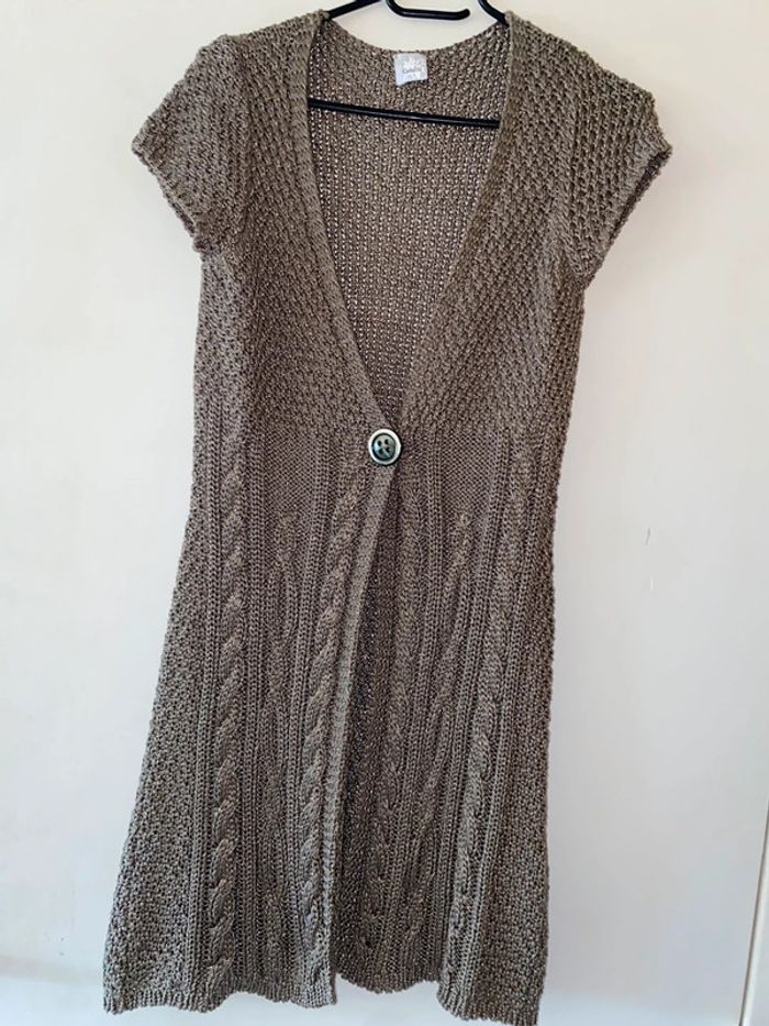 Gilet long manches courtes