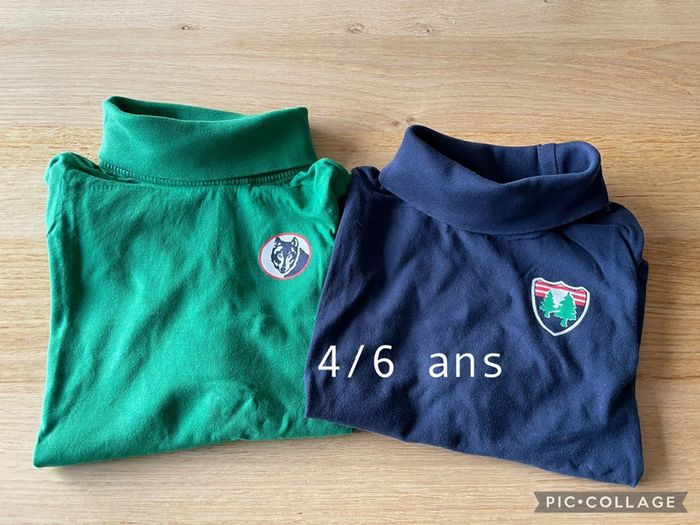 Lot 2 tshirts col roulé 4/6 ans