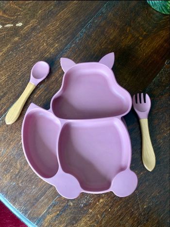 Set assiette en couverts en silicone