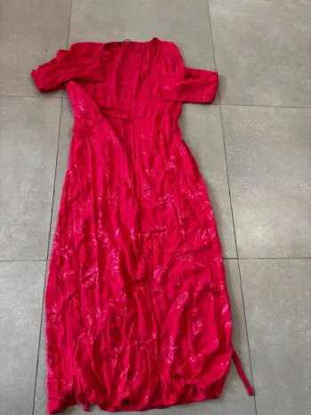 Longue robe de chambre rose Zara, très bon état, 135/140cm de longueur