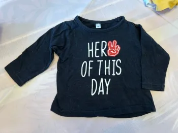 Teeshirt noir manches longues bébé garçon - 6 mois