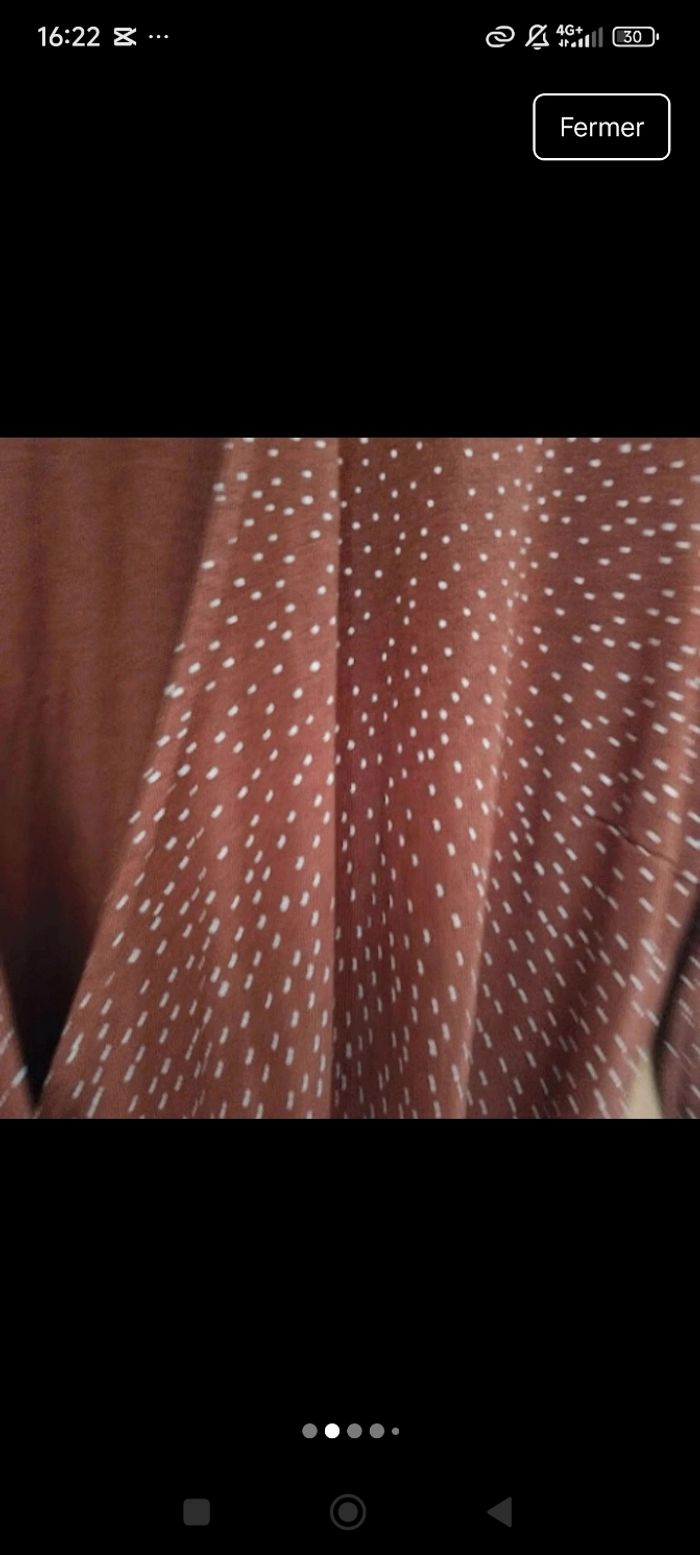 Magnifique robe port Uniqlo marron a petit pois - photo numéro 2