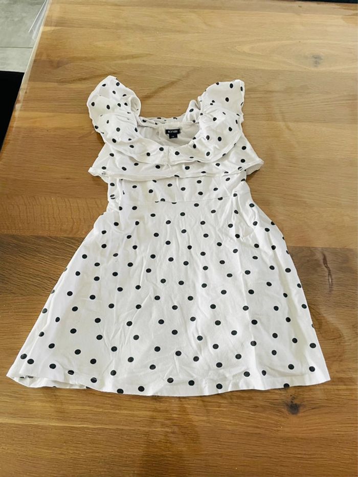 Robe kiabi blanche à pois 6 ans - photo numéro 3