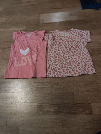2 t shirts manches courtes lupilu 6/12 mois