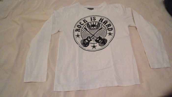 Tee  shirt  blanc  rock  T8A