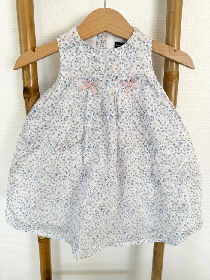 Robe manches courtes + bloomer blanc à motifs Sergent Major Taille 9 mois