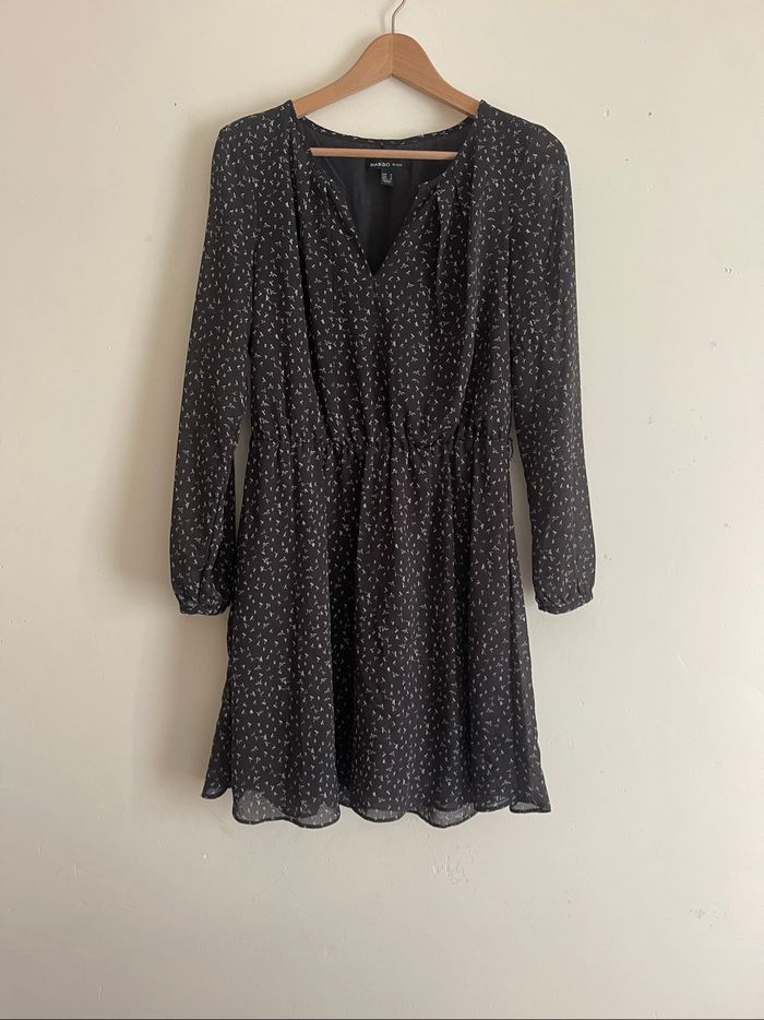 Robe noir manche longue Mango - photo numéro 2