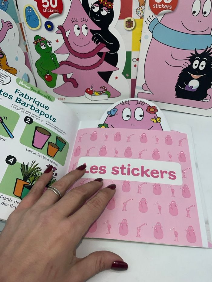 Lot de 5 magazines Livres d'activités Barbapapa gommettes stickers - photo numéro 2