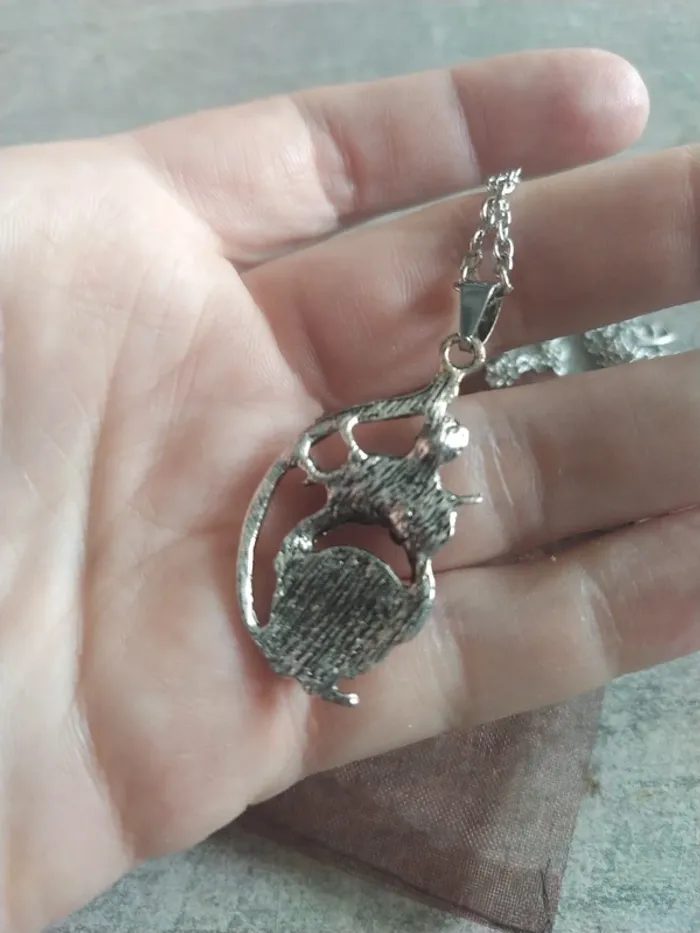Collier fantaisie chouette/hibou sur branche - photo numéro 3