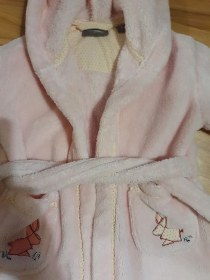 peignoir doux carré blanc 2 ans rose - photo numéro 5
