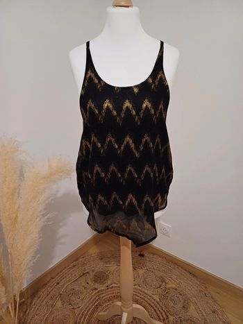 Top noir et doré asymétrique Tout feu tout femme taille M 38