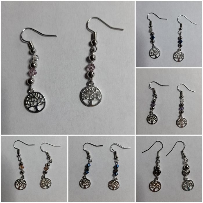 Boucles d'oreilles pendantes arbre de vie - photo numéro 2