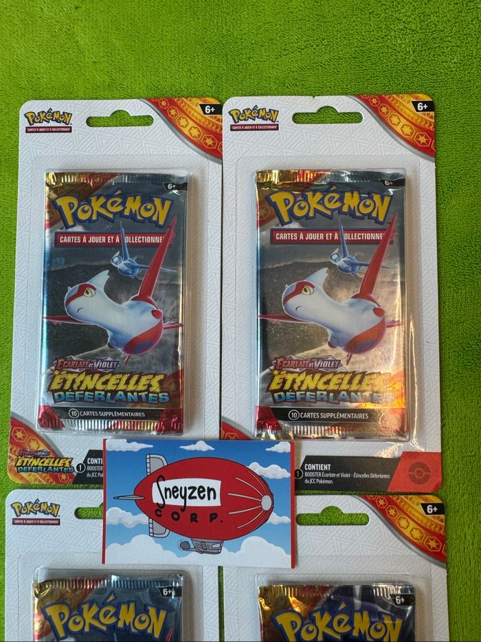 Lot de 4 Boosters Blisters Latios Pikachu Pokémon EV08 Étincelles Déferlantes Neuf et Scellé - photo numéro 3