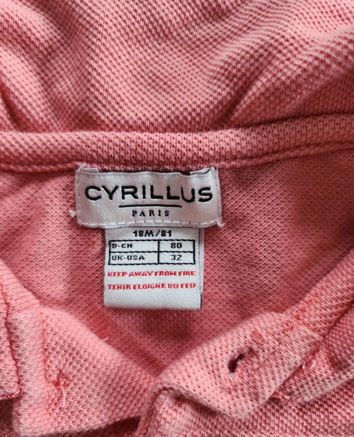 T-shirt polo rose corail fille 18 mois - photo numéro 3