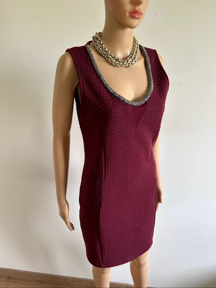 Robe bordeaux sans manches Vila Joy taille L TBE - photo numéro 2