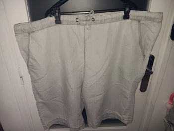 Short 5XL homme coton gris avec cordon ajustable