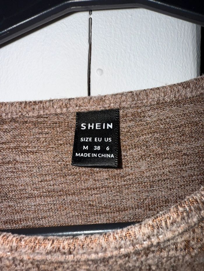 Pull de grossesse marron/beige shein - photo numéro 3