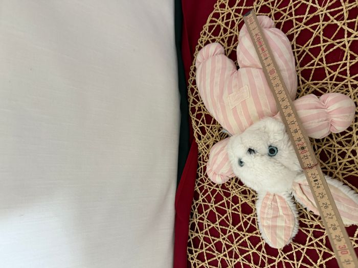 Doudou Peluche Tartine Et Chocolat Lapin Blanc Rayé - photo numéro 2
