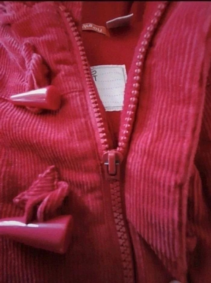 Manteau en velours côtelé rouge Okaou 12 mois - photo numéro 3