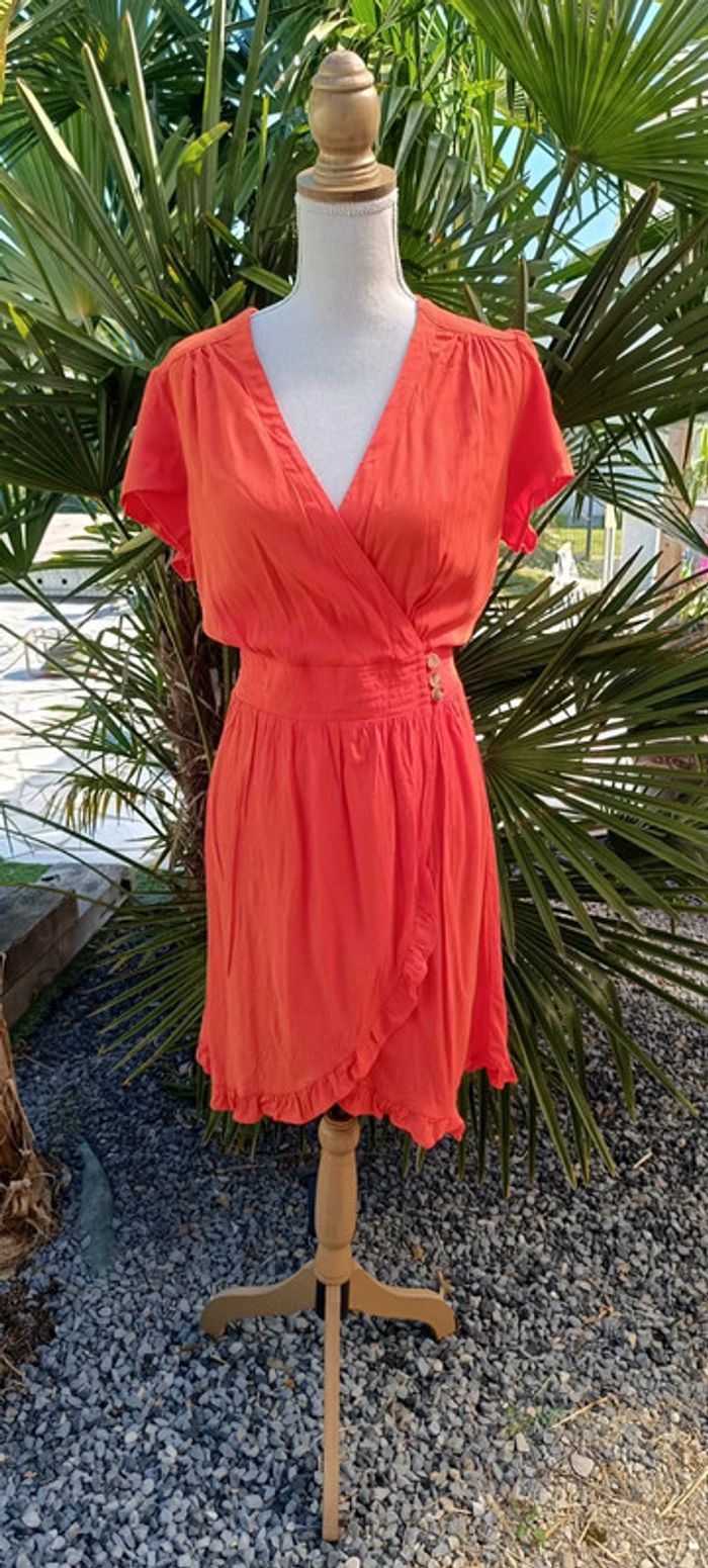 Robe portefeuille corail