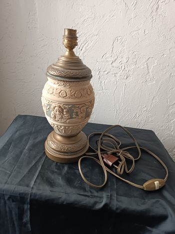 Lampe céramique métal années 50