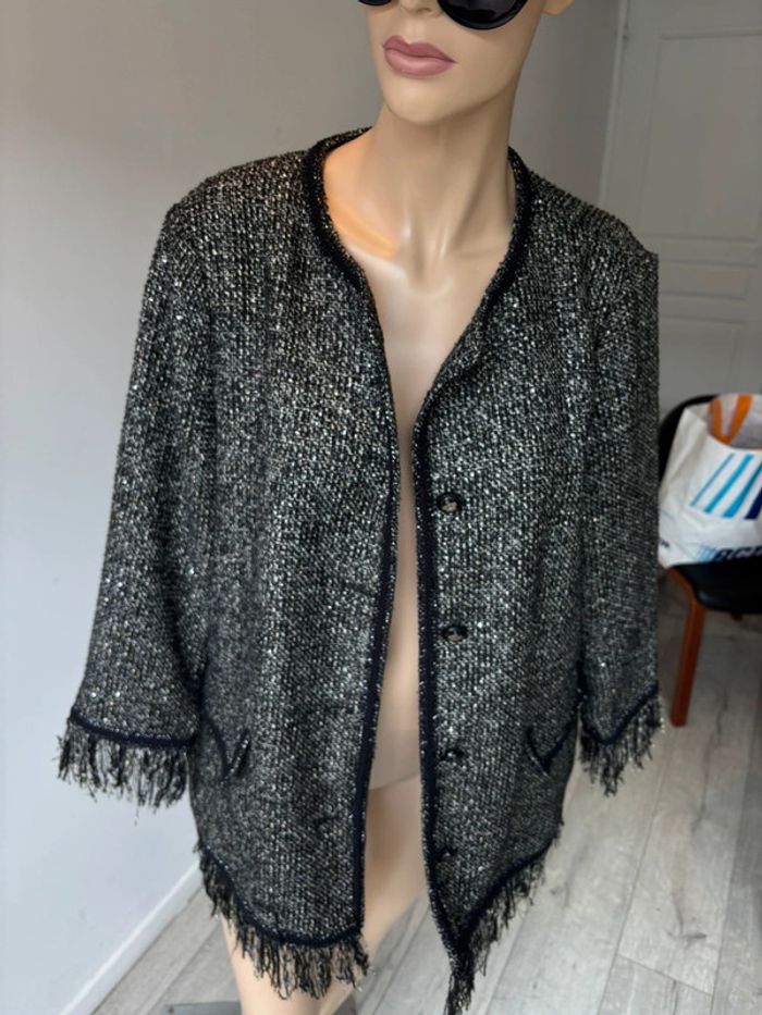 Veste mi longue à frange Zara xl - photo numéro 9