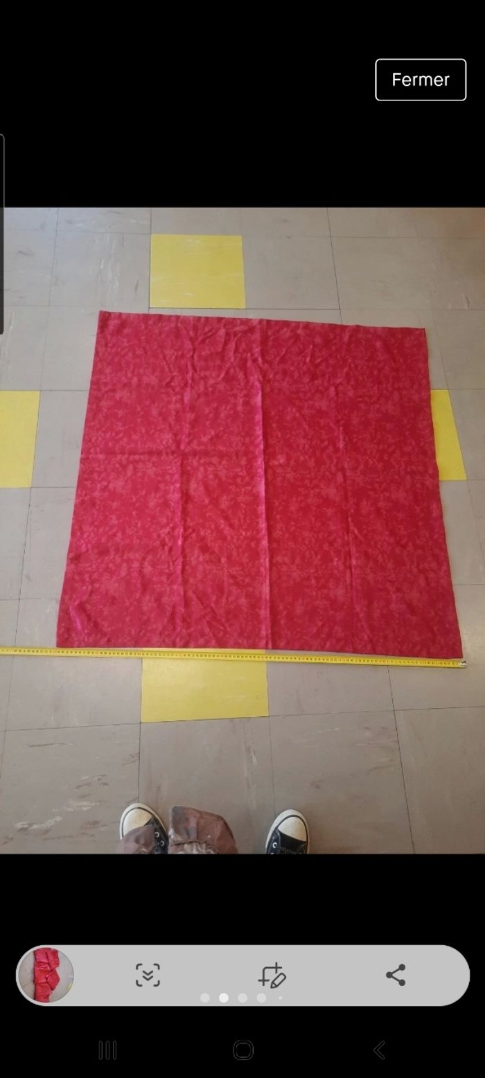 Lot 5 nappes carré 1m rouge bordeaux et rose foncé  idéal décoration anniversaire - photo numéro 2