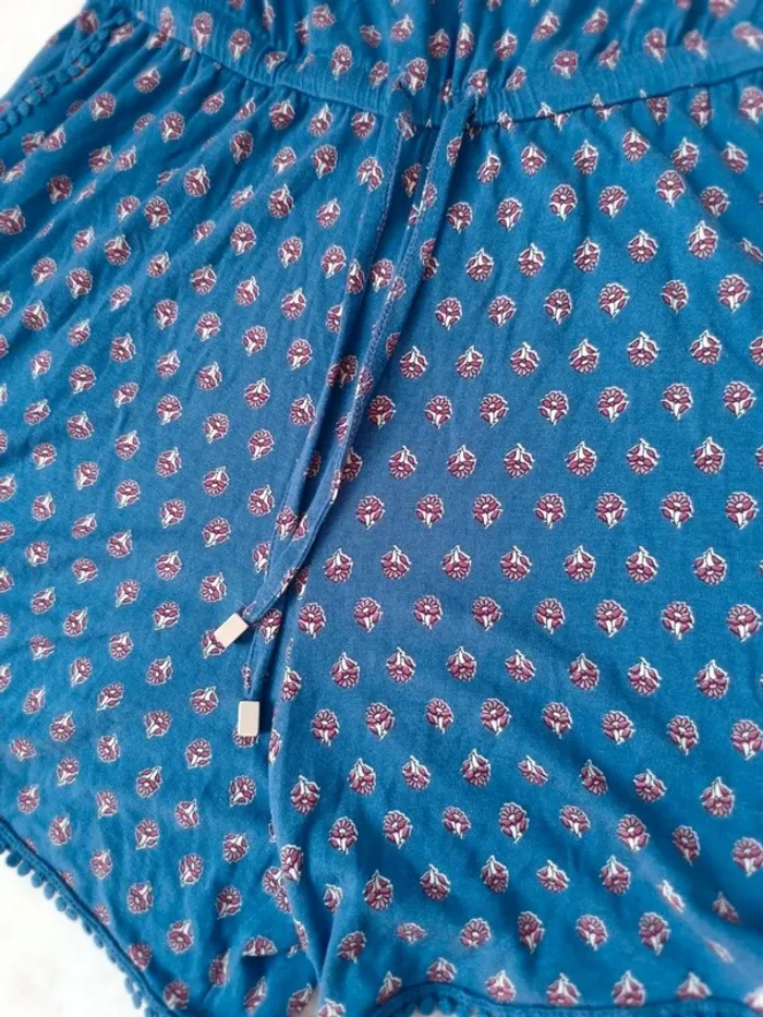 Combishort bleu imprimé fleuri – Next Beachwear – Taille 40 - photo numéro 5
