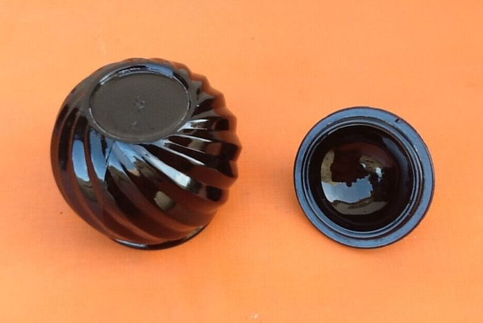 Pot couvercle Verre noir torsadé - photo numéro 2