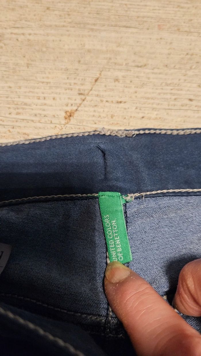 Pantalon bleu tirant sur le mauve, skinny stretch, Benetton, taille 11/12 ans, très peu mis - photo numéro 8