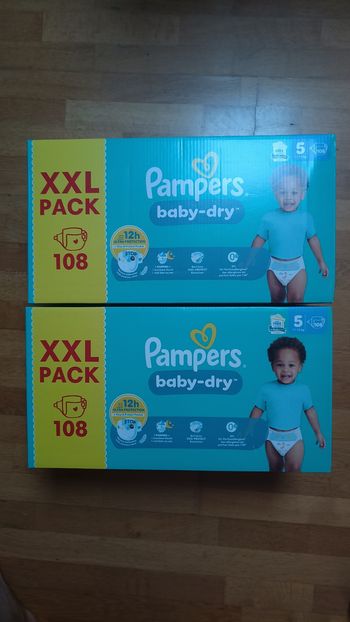 2 xxl packs Pampers baby dry taille 5