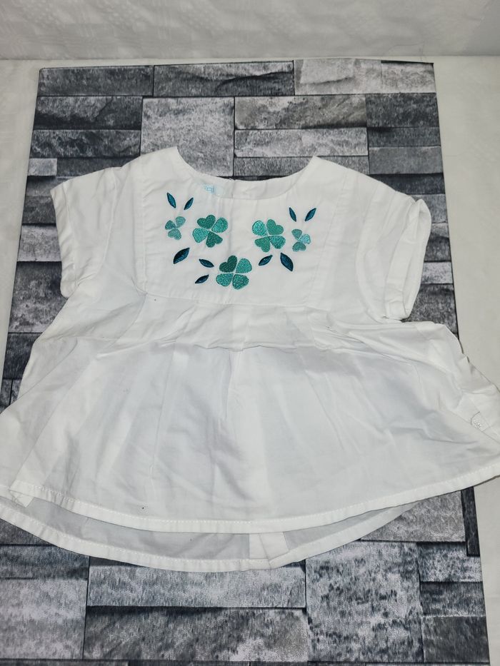 Lot 3 robes a motif fleuri et rond 12 mois obaïbi - photo numéro 4